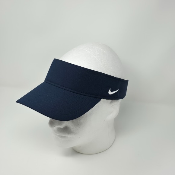Nike Dri-Fit Adult Unisex Sport Sun Visor Hat Cap Navy Blue OSFM Sports Outdoor - Picture 1 of 9